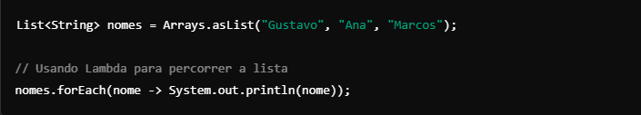 Exemplo Lambda com Listas