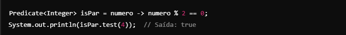 Exemplo Lambda com Predicate