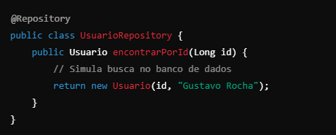 Código java sobre @repository
