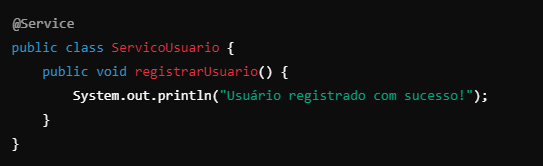 Código java sobre @service